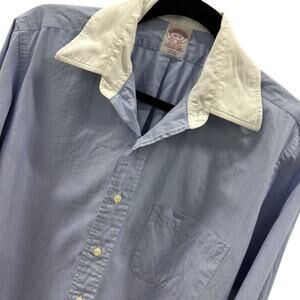 Brooks Brothers Makers Cotton Button Down Shirt size 15-2 Blue White